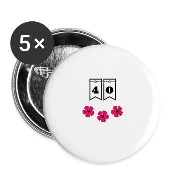 40. 40 YEARS. 40th ANNIVERSARY. 40TH ANNIVERSARY. - Buttons large 2.2''/56 mm (5-pack) - white - Front