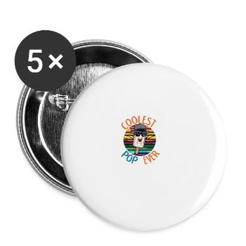 Coolest Pop Ever Fun Popsicle Dad - Buttons groß 56 mm (5er Pack) - Weiß - Vorne
