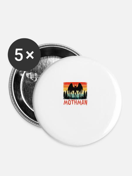 Mothman - Buttons groß 56 mm (5er Pack) - Weiß