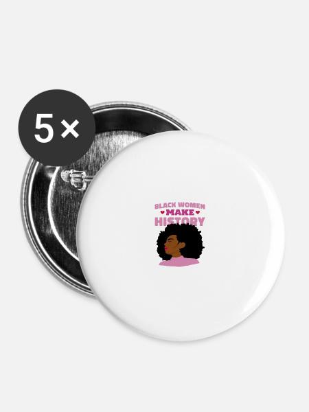 Schwarze Frauen Geschichte Schwarze Frauen Geschic - Buttons groß 56 mm (5er Pack) - Weiß