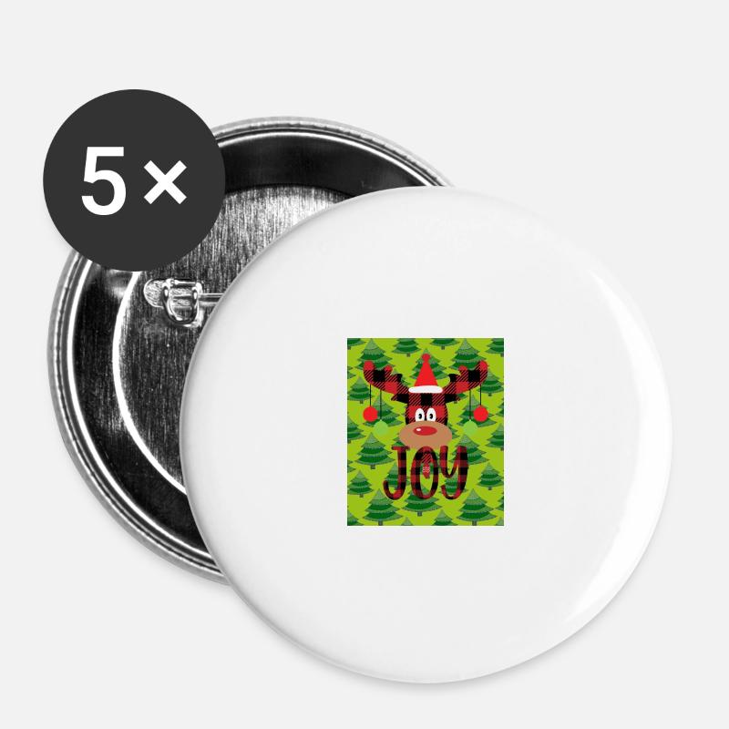 Soon CHRISTMAS - Buttons large 2.2''/56 mm (5-pack) - white