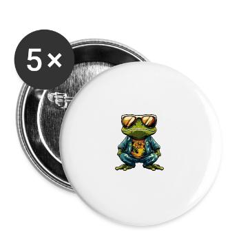 Frosch Cool Sommer - Buttons groß 56 mm (5er Pack) - Weiß - Vorne