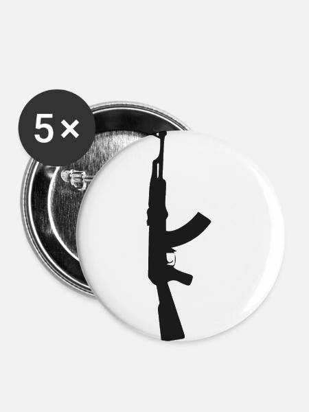 AK-47 - Buttons groß 56 mm (5er Pack) - Weiß