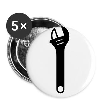 Icône de clé - Lot de 5 grands badges (56 mm) - blanc - Devant