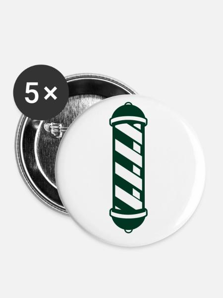 Barberpole Stange Barber - Buttons groß 56 mm (5er Pack) - Weiß