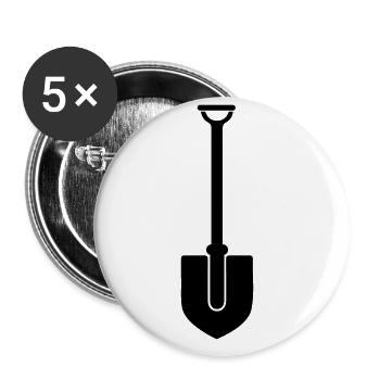 Shovel icon silhouette - Buttons large 2.2''/56 mm (5-pack) - white - Front