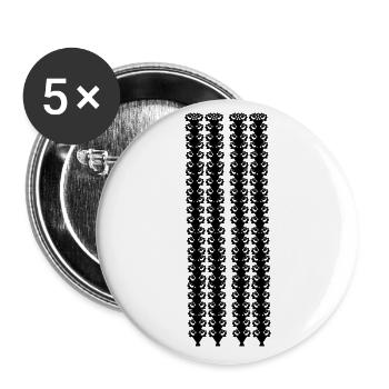 Blumen - Buttons groß 56 mm (5er Pack) - Weiß - Vorne