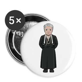 Selma Lagerlöf - Buttons large 2.2''/56 mm (5-pack) - white - Front