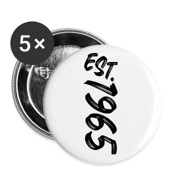 Fondé en 1965 - Établi en 1965 - Cadeau d’anniversaire - Lot de 5 grands badges (56 mm) - blanc - Devant