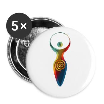 Symbole Spirituel - Déesse De la Terre Gaya 2 - Lot de 5 grands badges (56 mm) - blanc - Devant