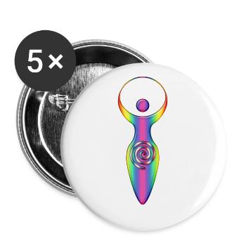 Spiritual Symbol - Goddess Of Earth Gaya 3 - Buttons groß 56 mm (5er Pack) - Weiß - Vorne