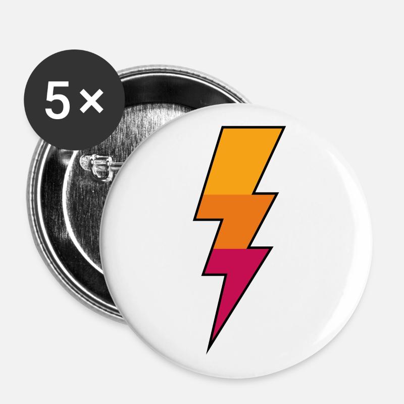 Lightning - Buttons large 2.2''/56 mm (5-pack) - white
