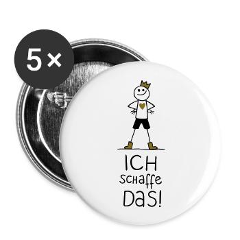 Ich schaffe das! (Junge) - Buttons groß 56 mm (5er Pack) - Weiß - Vorne