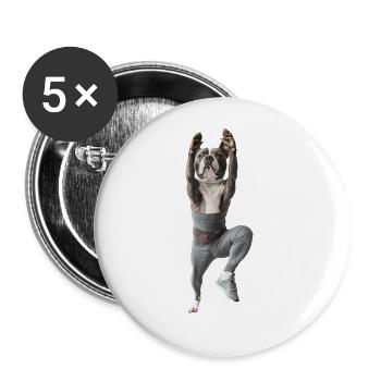 Staffordshire Bullterrier - Buttons groß 56 mm (5er Pack) - Weiß - Vorne