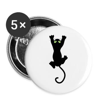 Cat fun - Lot de 5 grands badges (56 mm) - blanc - Devant