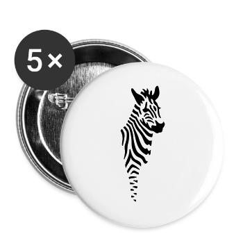 Zebra - Buttons groß 56 mm (5er Pack) - Weiß - Vorne