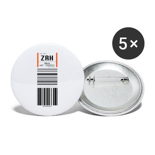 ZRh - Flughafen Zürich - Buttons groß 56 mm (5er Pack)