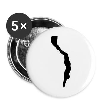 Freediver Silhouette - Buttons groß 56 mm (5er Pack) - Weiß - Vorne