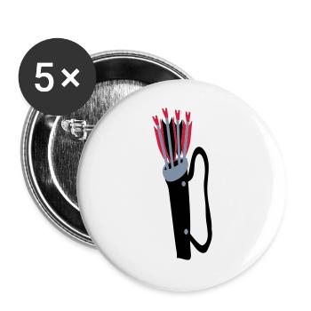 Archery quiver and arrows design by Patjila - Buttons large 2.2''/56 mm (5-pack) - white - Front