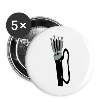quiver and arrows fletcher's pride by patjila - Lot de 5 grands badges (56 mm) - blanc - Devant