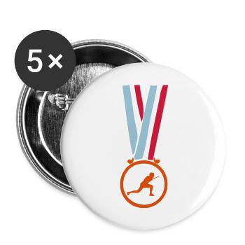sports medal fencing champion - Buttons large 2.2''/56 mm (5-pack) - white - Front