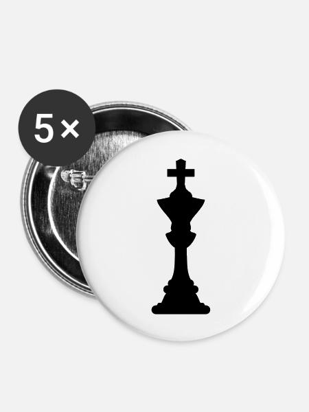 Chess silhouette - Buttons groß 56 mm (5er Pack) - Weiß