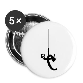 wurm_am_haken__f1 - Buttons groß 56 mm (5er Pack) - Weiß - Vorne