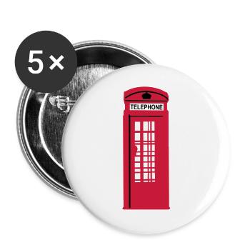 Phone Box London - Buttons groß 56 mm (5er Pack) - Weiß - Vorne
