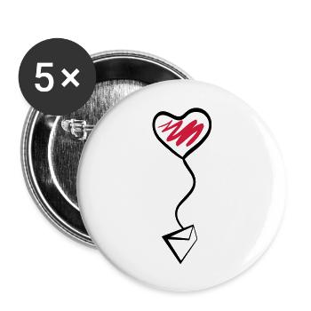 avion - Lot de 5 grands badges (56 mm) - blanc - Devant