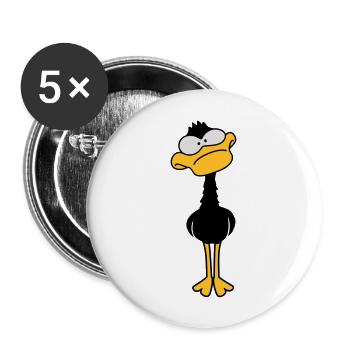 Funny Duck - Buttons groß 56 mm (5er Pack) - Weiß - Vorne