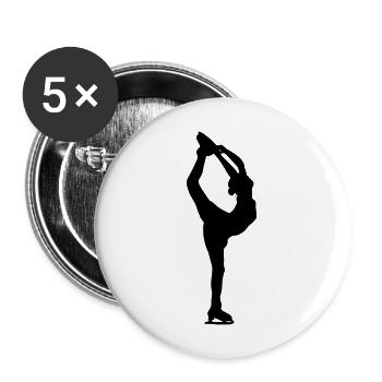Figure skater - Buttons groß 56 mm (5er Pack) - Weiß - Vorne