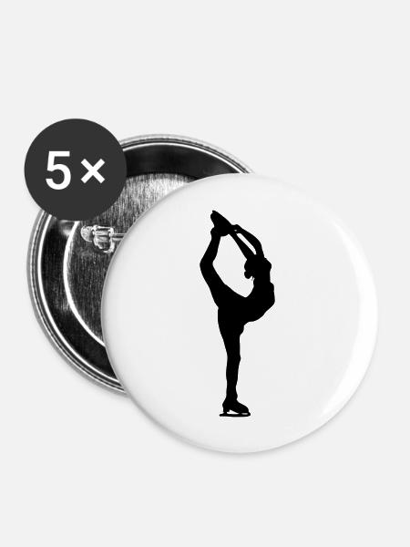 Figure skater - Buttons groß 56 mm (5er Pack) - Weiß