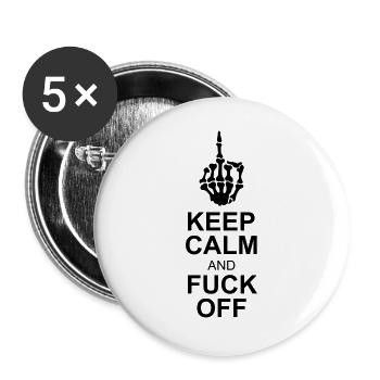 keep calm fuck off - Buttons large 2.2''/56 mm (5-pack) - white - Front