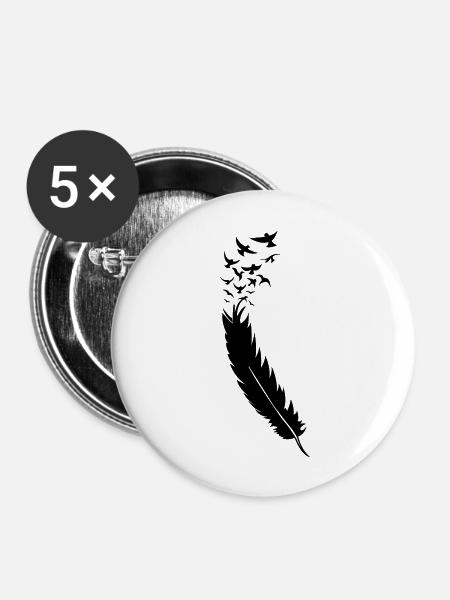 fly_away - Buttons groß 56 mm (5er Pack) - Weiß