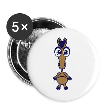 horse animals drawing - Buttons large 2.2''/56 mm (5-pack) - white - Front