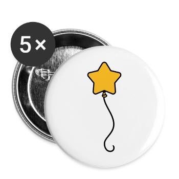 Ballon étoile - Lot de 5 grands badges (56 mm) - blanc - Devant