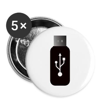 Clé USB - Lot de 5 grands badges (56 mm) - blanc - Devant