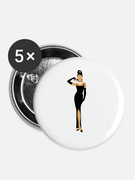 Diamantfrühstück mit Katze - Buttons groß 56 mm (5er Pack) - Weiß
