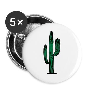 Kaktus - Buttons groß 56 mm (5er Pack) - Weiß - Vorne
