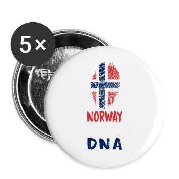 Norway is in my DNA Design/ Gift idea - Buttons large 2.2''/56 mm (5-pack) - white - Front