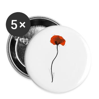 Mohn(tag) - Buttons groß 56 mm (5er Pack) - Weiß - Vorne