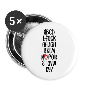 ABC Spruch fuck AFD Politik Wahlkampf Schrift - Buttons groß 56 mm (5er Pack) - Weiß - Vorne