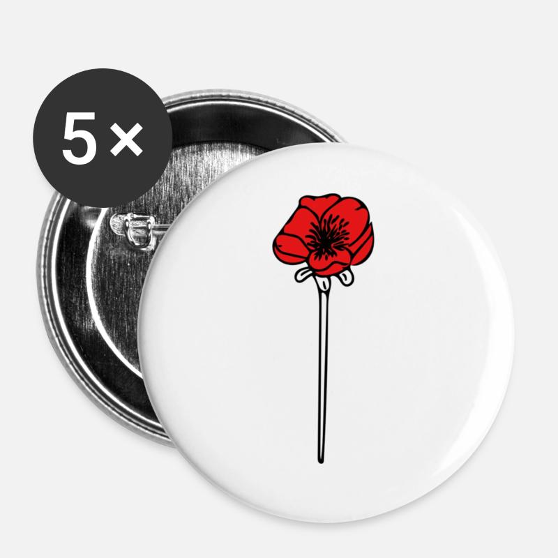 Poppy - Buttons large 2.2''/56 mm (5-pack) - white