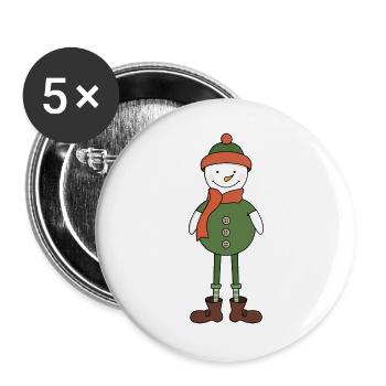 Cool Snowman - Buttons large 2.2''/56 mm (5-pack) - white - Front