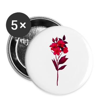 Florist Blume Pflanze Natur Gärtner - Buttons groß 56 mm (5er Pack) - Weiß - Vorne