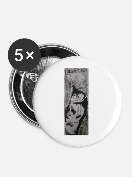 Violets Blick - Buttons groß 56 mm (5er Pack) - Weiß
