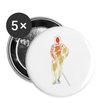Fencing Girl Drawing - Buttons large 2.2''/56 mm (5-pack) - white - Front