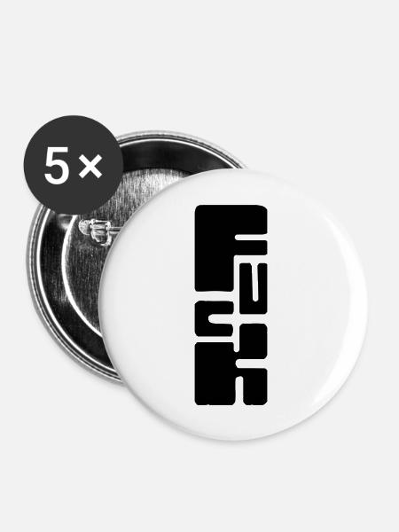 Fuck - Buttons groß 56 mm (5er Pack) - Weiß