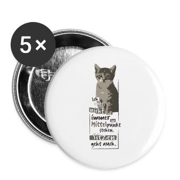 Ich muss nicht immer im Mittelpunkt stehen MOD - Buttons groß 56 mm (5er Pack) - Weiß - Vorne