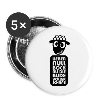 Null Bock - Buttons groß 56 mm (5er Pack) - Weiß - Vorne